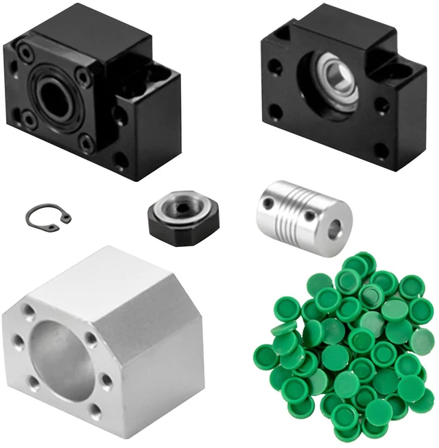 Alt view image 2 of 7 - Linear Guide Rail, 2PCS HGR20-1000mm Linear Slide Rail + 1Pcs RM1605-1000mm Ballscrew with BF12/BK12 Kit, Coupling, Slide Blocks Linear Guide Rail Set for DIY CNC Routers Lathes Mills