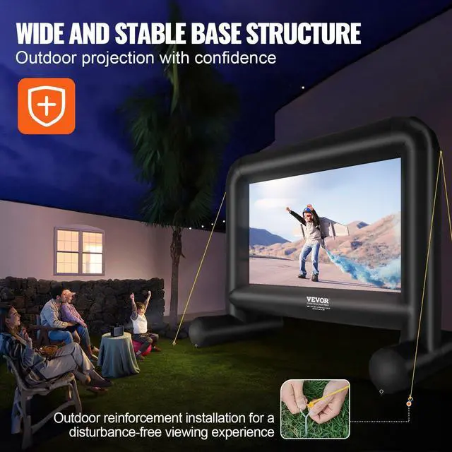 Alt view image 7 of 7 - Inflatable Movie Screen, 16 FT(192inch) Inflatable Projector Screen ,Front/Rear Projection, Oxford Fabric Blow Up Screen for Outdoor Parties Backyard Movie Night