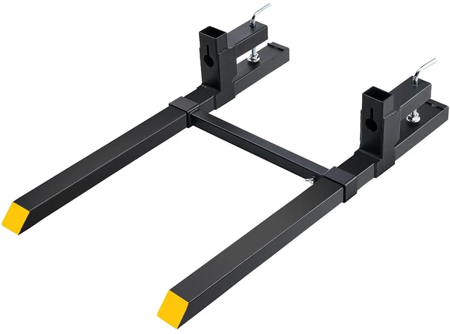 Main image of Pallet Forks, 2000 lbs Clamp on Pallet Forks, 43" Total Length Tractor Bucket Forks with Adjustable Stabilizer bar, Heavy Duty Pallet Forks for Tractor Attachments, Skid Steer, Loader Bucket