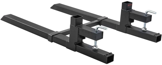 Alt view image 7 of 7 - Pallet Forks, 2000 lbs Clamp on Pallet Forks, 43" Total Length Tractor Bucket Forks with Adjustable Stabilizer bar, Heavy Duty Pallet Forks for Tractor Attachments, Skid Steer, Loader Bucket