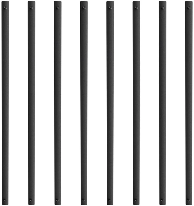 Main image of Staircase Metal Balusters, 32.28'' x 1'' Flat Aluminum Alloy Decorative Banister Spindles, 51 Pack Deck Baluster with Screws, Classic Hollow Deck Railing Satin Black Powder Coated for Porch