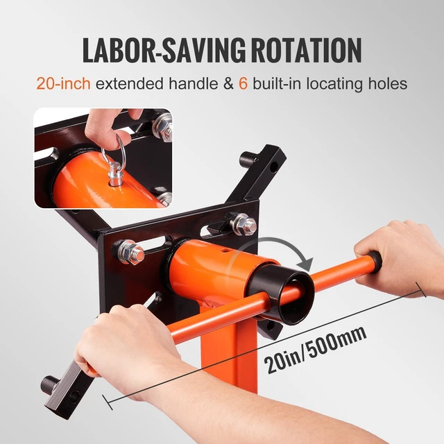 Alt view image 5 of 7 - Engine Stand, 750 lbs (3/8 Ton) Rotating Engine Motor Stand with 360 Degree Adjustable Head, Cast Iron Motor Hoist Dolly, 4-Caster, 4 Adjustable Arms, for Vehicle Maintenance, Auto Repair