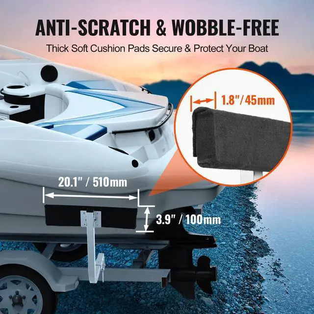 Alt view image 5 of 7 - Marine Trailer Assistant, 27.6' Flexibly Adjustable Bunk Guide-Ons, Pair of Durable Steel Support Poles, Robust Roller Guide, Suitable for Ski Boats, Fishing Boats, or Sailboats 20