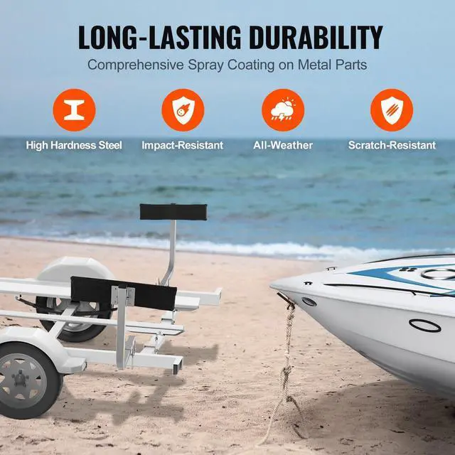 Alt view image 6 of 7 - Marine Trailer Assistant, 27.6' Flexibly Adjustable Bunk Guide-Ons, Pair of Durable Steel Support Poles, Robust Roller Guide, Suitable for Ski Boats, Fishing Boats, or Sailboats 20