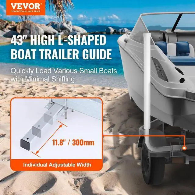 Alt view image 4 of 7 - Boat Trailer Guide, 43" Adjustable Design Trailer Guide Poles, 2PCS Rustproof Galvanized Steel Trailer Guide, Trailer Guides with PVC Pipes, for Ski Boat, Fishing Boat or Sailboat Trailer 2024