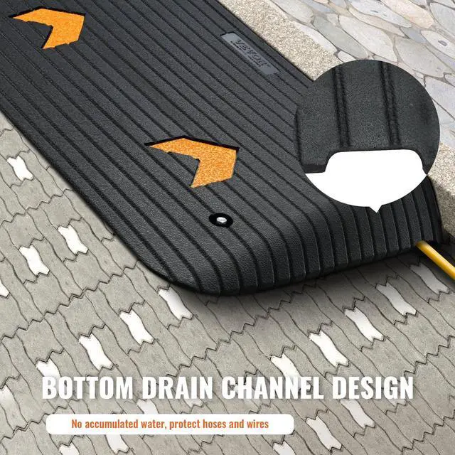 Alt view image 5 of 7 - Upgraded Rubber Threshold Ramp, 3.5" Rise Door Ramp with 1 Channel, Natural Rubber Car Ramp with Non-Slip Textured Surface, 33069 lbs Load Capacity Curb Ramp for Wheelchair and Scooter