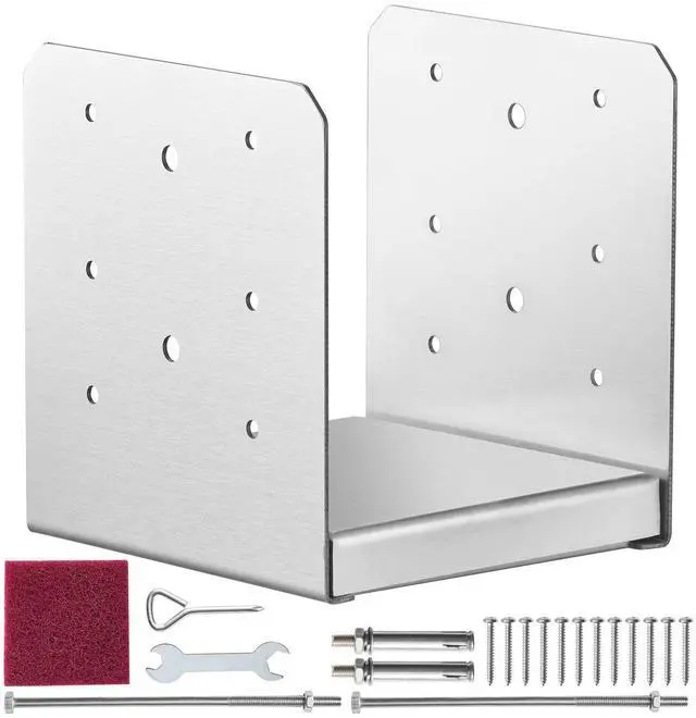 Alt view image 7 of 7 - 6"x 6" Post Base, 1Pcs Stainless Steel Adjustable Post Anchor Bracket(Internal 5.9 x 5.5"), Adjustable Post Base for Pavilion Deck Porch Handrail Railing Support Decorative Anchor Plate