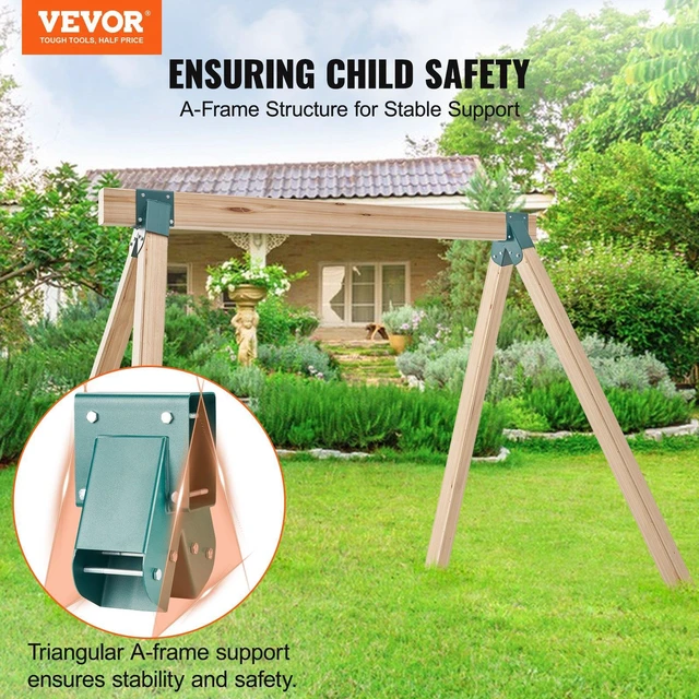 Alt view image 5 of 7 - A-Frame Middle Swing Set Brackets, Heavy Duty Carbon Steel Swing Set Hardware with Mounting Hardware, DIY Swing Set Bracket Swing Set Kit for 4x4 Legs & 4x6 Beam, Green (2 Pcs)