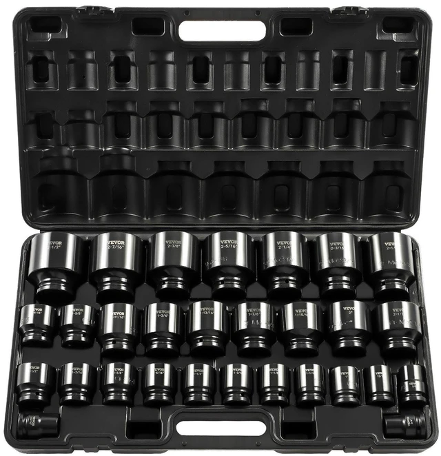 Alt view image 6 of 7 - Impact Socket Set 3/4 Inches 29 Piece Impact Sockets, 6-Point Sockets, Rugged Construction, CR-M0, 3/4 Inches Drive Socket Set Impact SAE 3/4 inch - 2-1/2 inch, with a Storage Cage