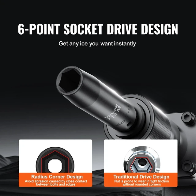 Alt view image 5 of 7 - 3/8" Drive Impact Socket Set, SAE 1/4"-3/4" and Metric 6-19mm 90 Piece Socket Set, 6 Point Cr-Mo Alloy Steel for Auto Repair, Includes Extension Bars Universal Joint Adapter Lock Storage Case