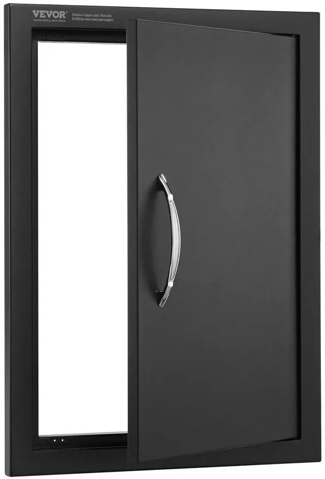 Alt view image 7 of 7 - BBQ Access Door, 16W x 22H Inch Single Outdoor Kitchen Door, Cold Plate Flush Mount Door, Wall Vertical Door with Handle, for BBQ Island, Grilling Station, Outside Cabinet