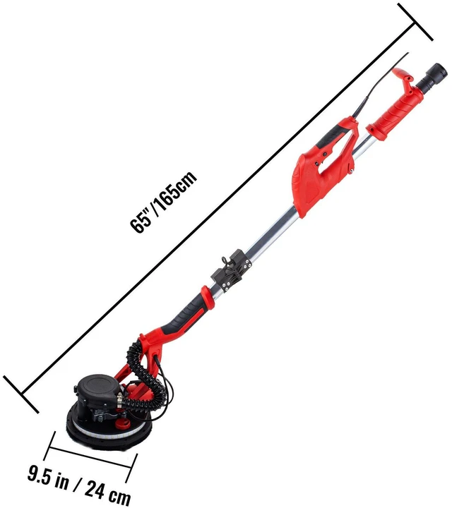 Alt view image 3 of 7 - Drywall Sander 850W, Electric Drywall Sander, Variable Speed 800-1750 RPM, Foldable Sheetrock Sander, with Telescope Handle, Electric Sander, with LED Strip Light and Vacuum Bag, Wall Sander