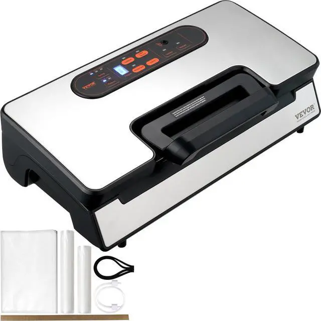 Alt view image 5 of 7 - Vacuum Sealer Machine, 90Kpa 130W Powerful Dual Pump and Dual Sealing, Dry and Moist Food Storage, Automatic and Manual Air Sealing System with Built-in Cutter, with Seal Bag and External Hose