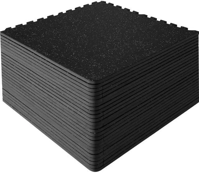 Alt view image 6 of 7 - 25 PCS 1/2 inch Thick Gym Floor Mats, 24" x 24" EVA Foam & Rubber Top Interlocking Workout Floor Mats with 100 sq.ft Coverage, Waterproof Exercise Puzzle Flooring for Gym, Home, Garage, Basement