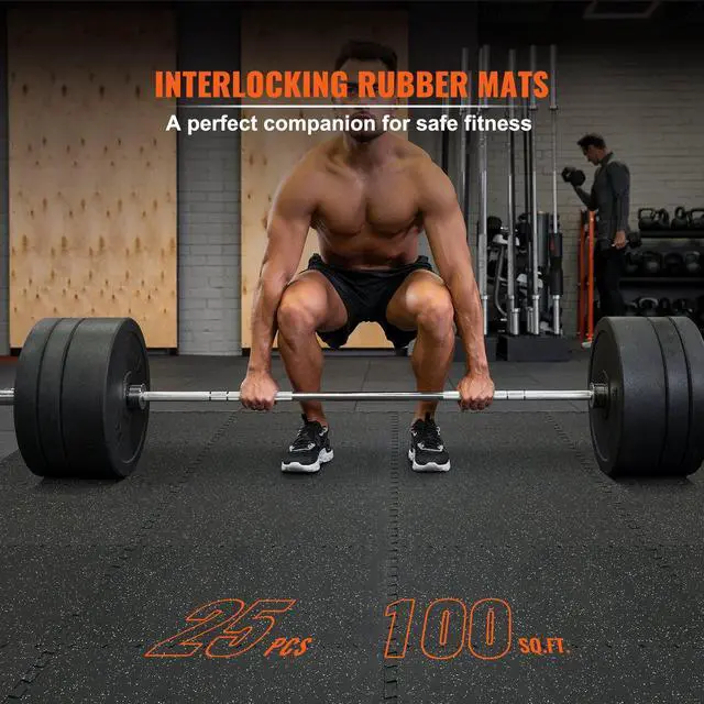 Alt view image 7 of 7 - 25 PCS 1/2 inch Thick Gym Floor Mats, 24" x 24" EVA Foam & Rubber Top Interlocking Workout Floor Mats with 100 sq.ft Coverage, Waterproof Exercise Puzzle Flooring for Gym, Home, Garage, Basement