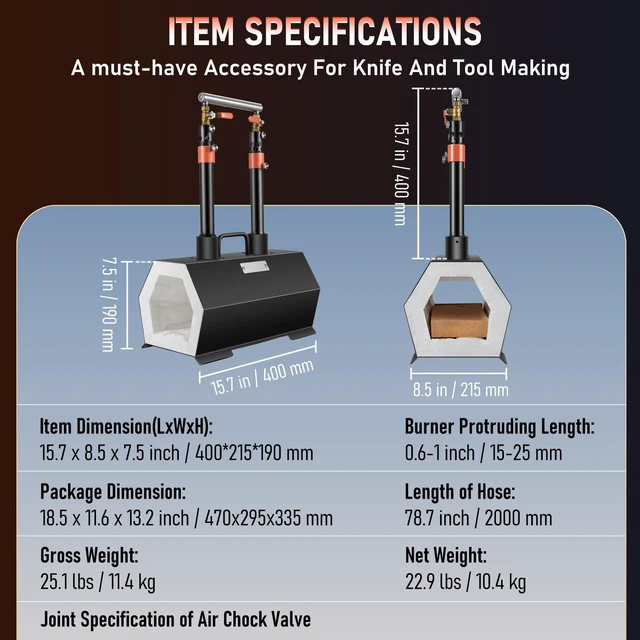 Alt view image 5 of 7 - Propane Forge Portable, Double Burner Tool and Knife Making, Large Capacity Blacksmith Farrier Forges, Mini Furnace Blacksmithing, Gas Forging Tools and Equipment, Complete Kit