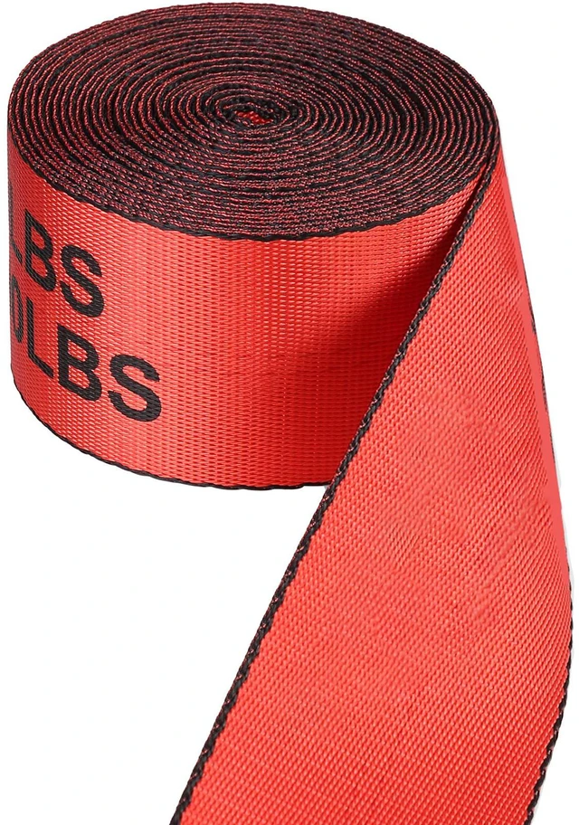 Alt view image 4 of 7 - Winch Straps, 4" x 30', 6000 lbs Load Capacity, 18000 lbs Breaking Strength, Truck Straps with Flat Hook, Flatbed Tie Downs Cargo Control for Trailers, Farms, Rescues, Tree Saver, Red (10 Pack)