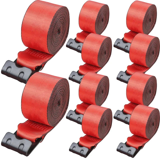 Alt view image 7 of 7 - Winch Straps, 4" x 30', 6000 lbs Load Capacity, 18000 lbs Breaking Strength, Truck Straps with Flat Hook, Flatbed Tie Downs Cargo Control for Trailers, Farms, Rescues, Tree Saver, Red (10 Pack)