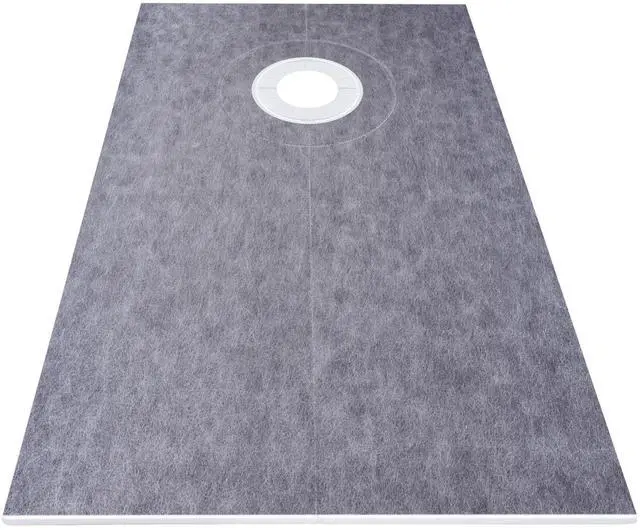 Alt view image 4 of 7 - Shower Curb Kit 38" x 60" Watertight Shower Curb Overlay with 4" PVC Offset Bonding Flange, 4" Stainless Steel Grate, 2 Cuttable Shower Curb and Trowel, Shower Pan Slope Sticks Fit for Bathroom
