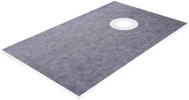 Alt view image 5 of 7 - Shower Curb Kit 38" x 60" Watertight Shower Curb Overlay with 4" PVC Offset Bonding Flange, 4" Stainless Steel Grate, 2 Cuttable Shower Curb and Trowel, Shower Pan Slope Sticks Fit for Bathroom