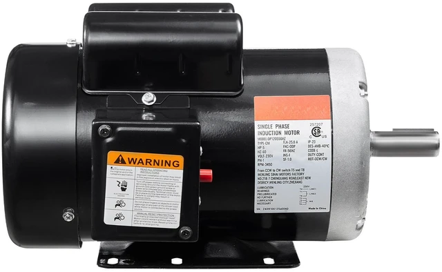 Alt view image 4 of 6 - 5HP Air Compressor Electric Motor 230V 25A 3450RPM 56Hz Frame CW/CCW Rotation (Factory Setting is CCW)