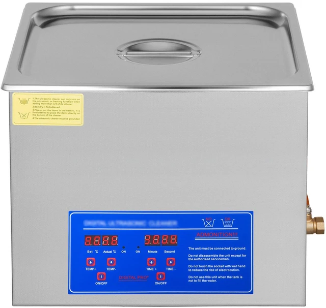 Alt view image 3 of 7 - 15L Ultrasonic Cleaner with Digital Timer&Heater Professional Ultrasonic Cleaner 40kHz Advanced Ultrasonic Cleaner 110V for Wrench Screwdriver Repairing Tools Industrial Parts Mental Cleaning