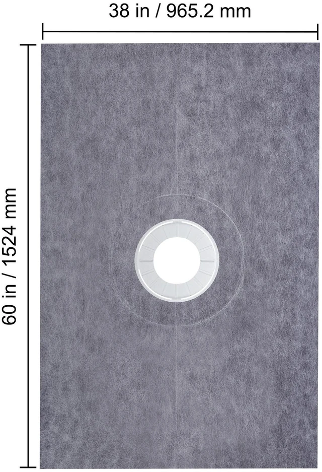 Alt view image 2 of 7 - Shower Curb Kit, 38"x60" Watertight Shower Curb Overlay with 4" PVC Central Bonding Flange, 4" Stainless Steel Grate, 2 Cuttable Shower Curb and Trowel, Shower Pan Slope Sticks Fit for Bathroom