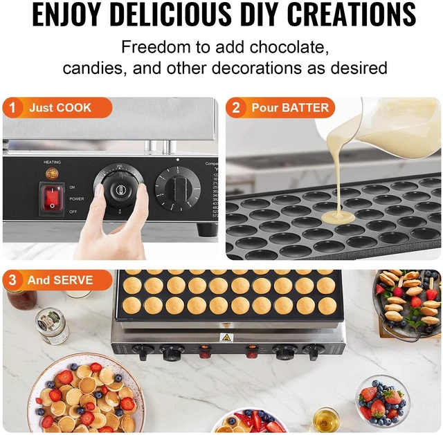 Alt view image 7 of 7 - 50PCS 43mm Mini Dutch Pancake Maker Commercial Dorayaki Baker 1700W