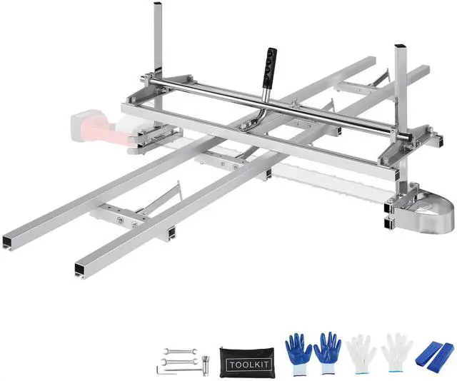 Alt view image 6 of 7 - Chainsaw Mill and Rail Mill Guide System, Portable Sawmill 14"-36" Guide Bar, 9ft Aluminum Saw Milling Rail Guide with Chainsaw Planking Mill for Woodworkers and Carpenters