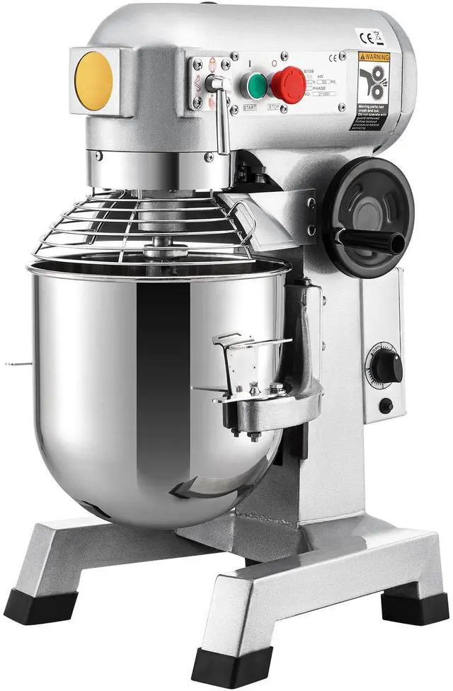 Alt view image 3 of 7 - Commercial Food Mixer, 15Qt Commercial Mixer with Timing Function, 500W Stainless Steel Bowl Heavy Duty Electric Food Mixer Commercial with 3 Speeds Adjustable 113/184/341 RPM, Dough Hook Whisk