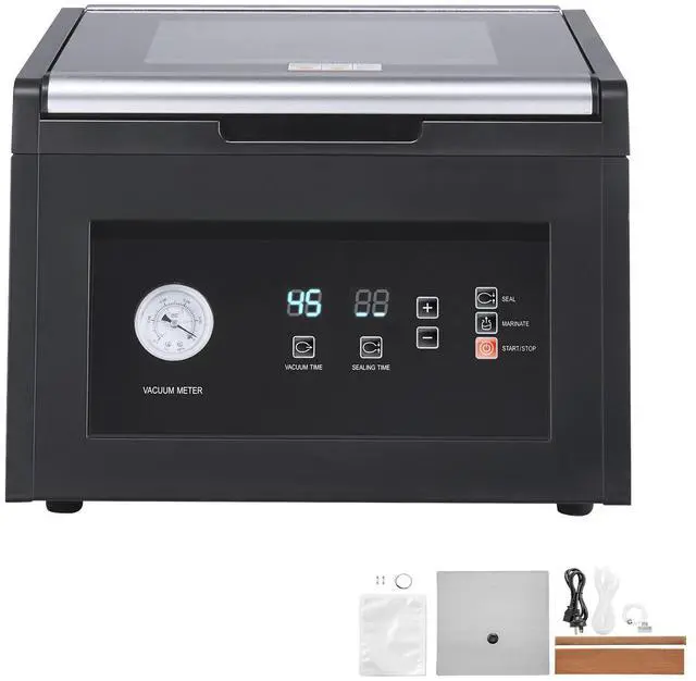 Alt view image 6 of 7 - Chamber Vacuum Sealer, 380W Vacuum Pump Power, Sealing Bag Packing Machine for Wet Foods, Meat, Compact Design with 11.5 in Sealing Length, Ideal Commercial Sealer for Professional and Home Use