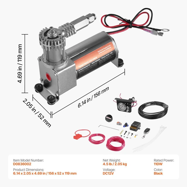 Alt view image 4 of 7 - Air Shock Controller Kit 12V 100PSI On Board Air Compressor System Single Path