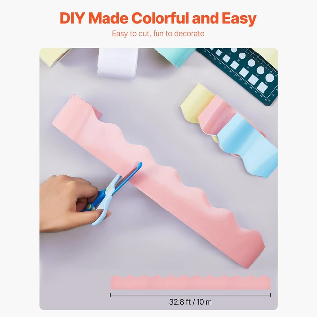 Alt view image 7 of 7 - Bulletin Board Borders 6 Rolls 32.8 Ft Rolled Scalloped Border Trim for School