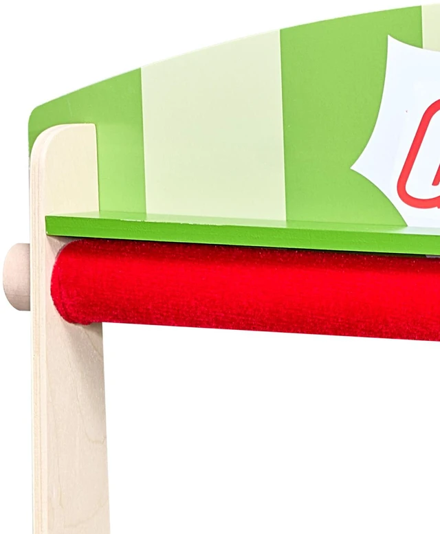 Alt view image 3 of 7 - Wooden Puppet Theater 2-in-1 Reversible Play Store Kids Play Market Stand