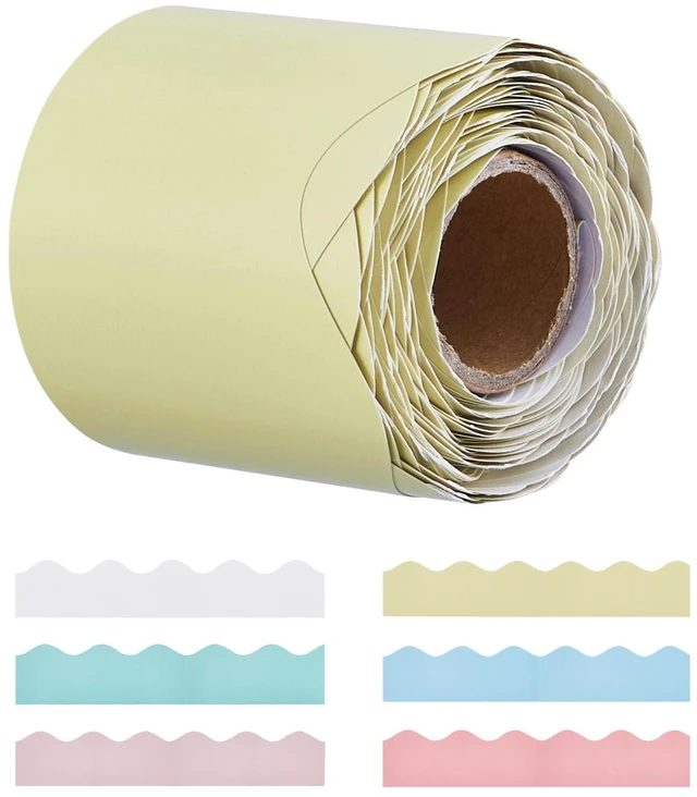 Alt view image 4 of 7 - Bulletin Board Borders 6 Rolls 32.8 Ft Rolled Scalloped Border Trim for School