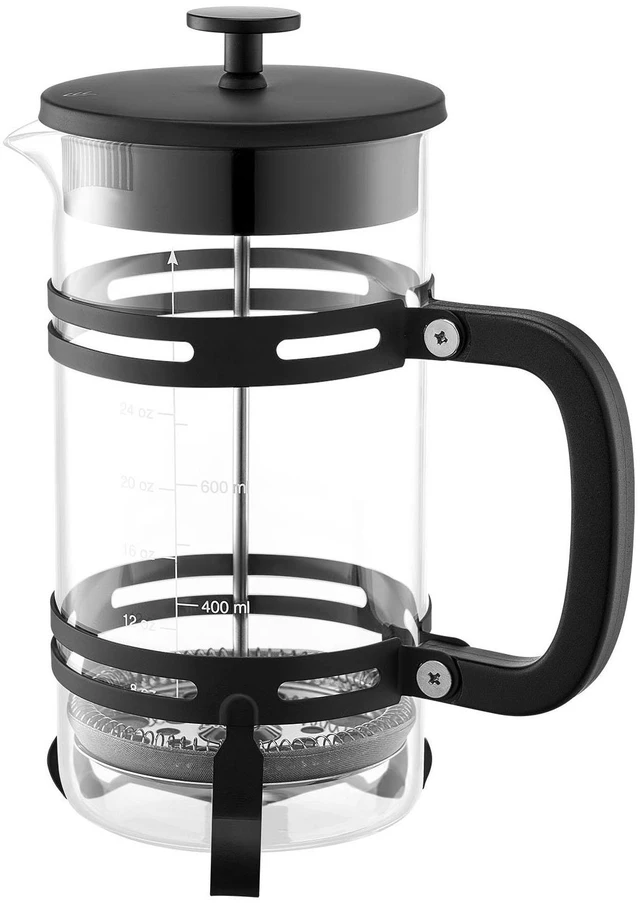 Alt view image 6 of 6 - French Press Coffee Maker 34 oz Borosilicate Glass Coffee Tea Press Silver