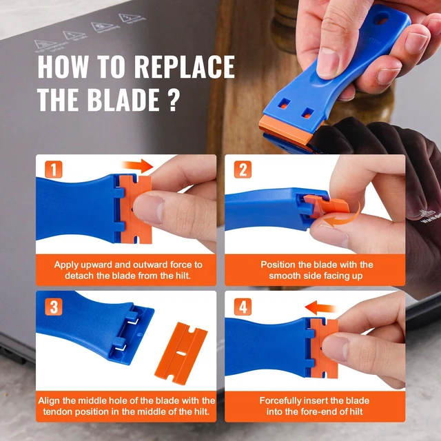 Alt view image 3 of 7 - Plastic Razor Blade Scraper 2PCS Scraper Tool 120PCS POM Plastic Blades