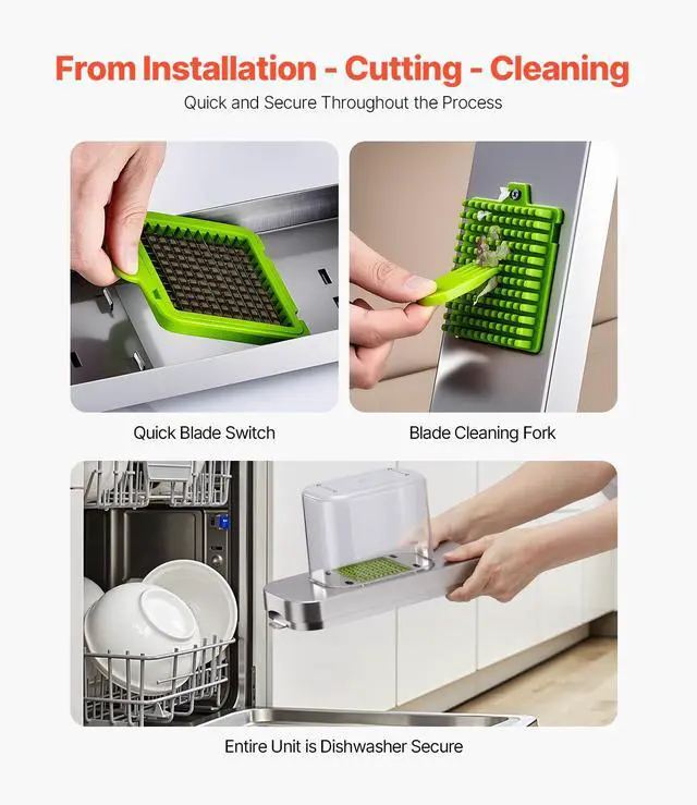 Alt view image 4 of 7 - Vegetable Chopper Food Veggie Cutter 3 Stainless Onion Slicer with Container