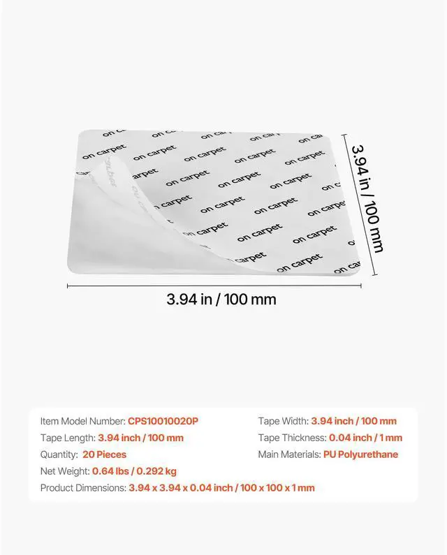 Alt view image 5 of 7 - Rug Gripper Carpet Stickers for Area Rugs 20 PCS Strong Adhesive Non-Slip
