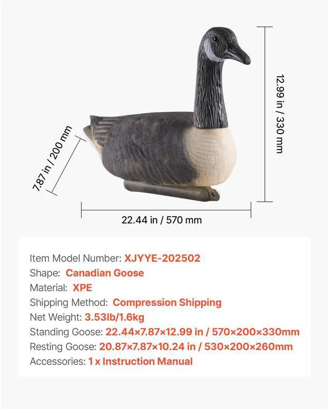 Alt view image 6 of 7 - Canada Goose Decoy Outdoor Goose Floater with Ultra Realistic Paint 6-Pack