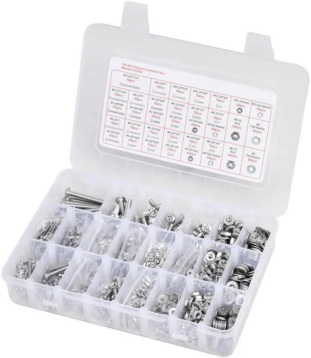 Alt view image 6 of 7 - 1110 Pcs Bolts Nuts Assortment Kit Imperial Stainless Steel for Furniture