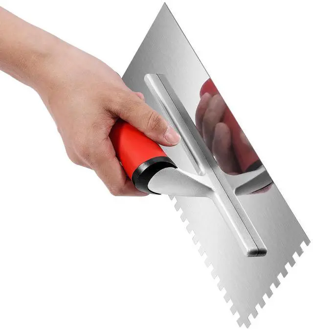 Alt view image 3 of 7 - Tile Tools Stainless Steel Squared Notch Tile Trowel 10.9x4.4in Pro Grade
