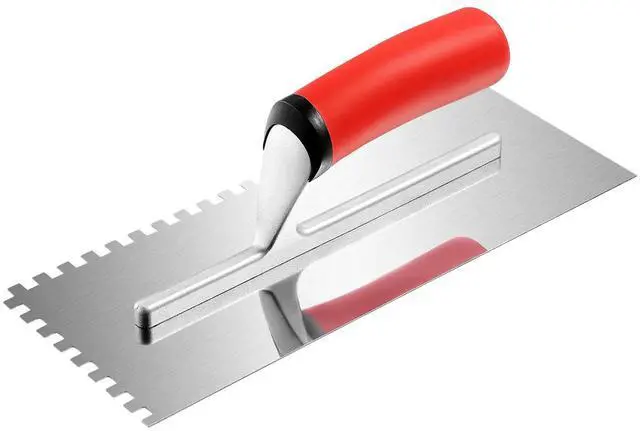 Main image of Tile Tools Stainless Steel Squared Notch Tile Trowel 10.9x4.4in Pro Grade