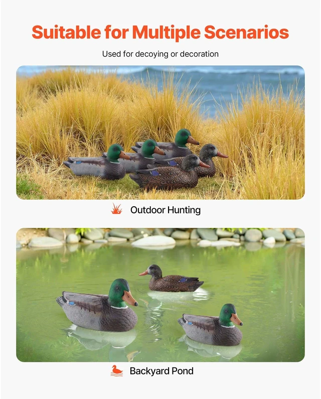 Alt view image 2 of 6 - Duck Decoy Outdoor Teal Decoy Realistic Plastic Floating Duck for Hunting 6-Pack