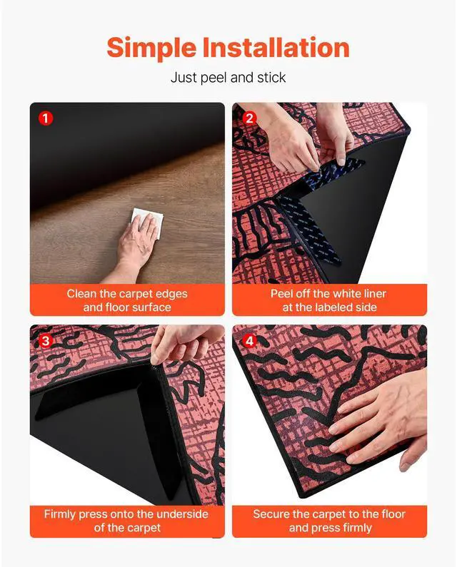 Alt view image 2 of 7 - Rug Gripper Carpet Stickers for Area Rugs 12 PCS Strong Adhesive Non-Slip