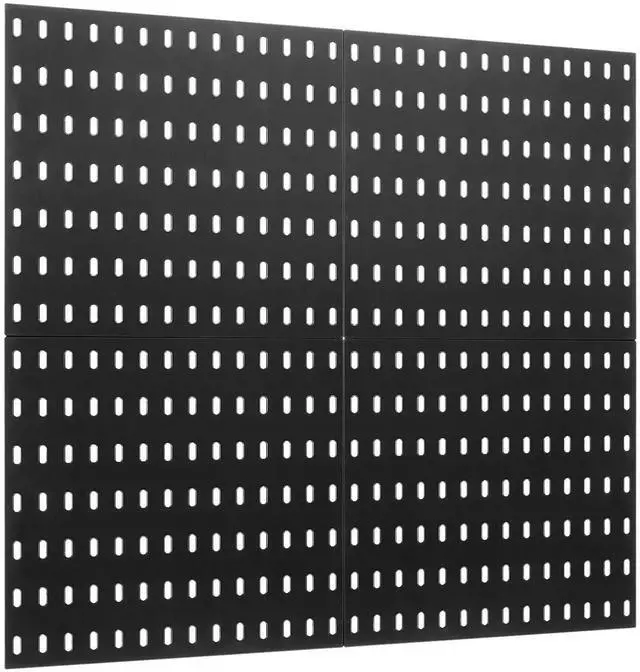 Alt view image 3 of 7 - Pegboard Combination Kit 11 x 11" Plastic Pegboard 4 Panels Wall Organizer Black