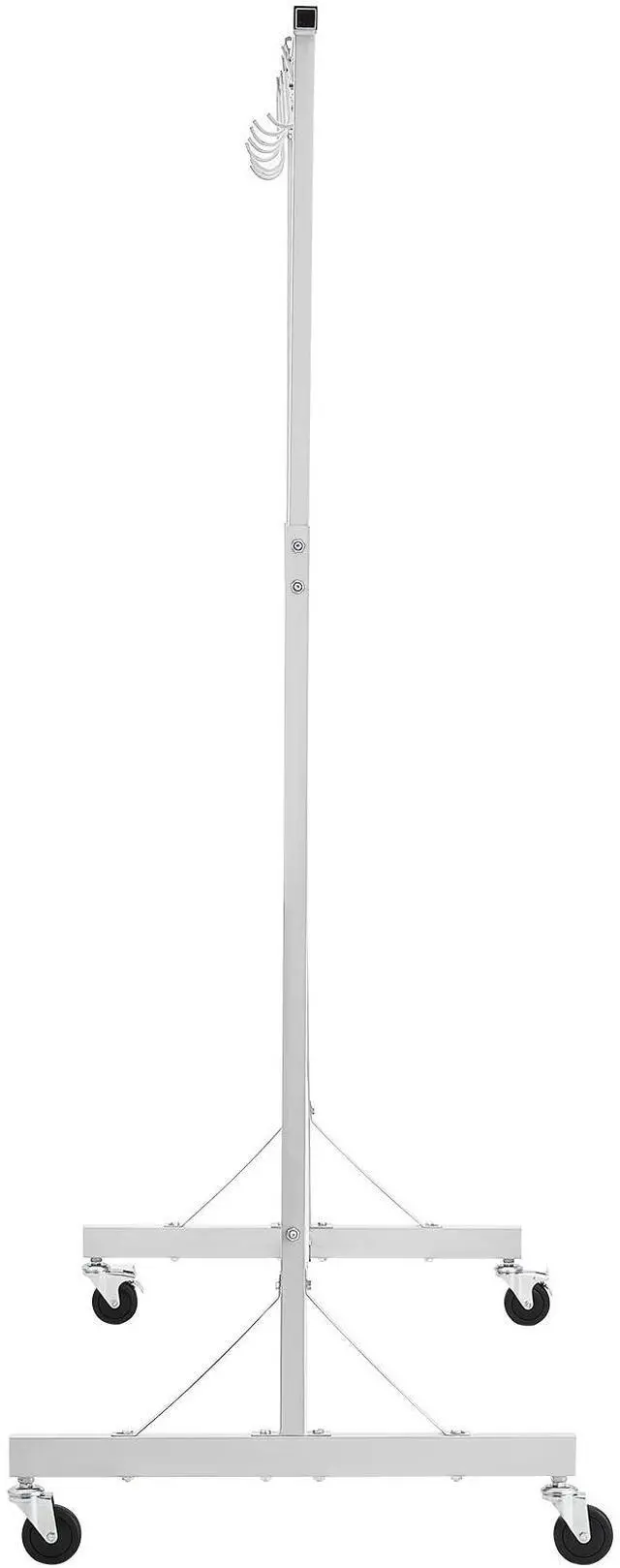 Alt view image 3 of 7 - Painting Rack, 5 ft-7 ft Adjustable Height, 66 lbs Capacity Automotive Paint Rack Stand, 8 Hooks Painting Drying Rack with 4 Swiveling Wheels, Auto Body Stand for Auto Repair Shops & Garage