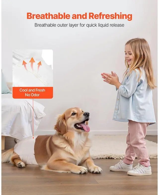 Alt view image 4 of 7 - Disposable Dog Diapers Super Absorbent Female Dog Diapers M Size 144 Count