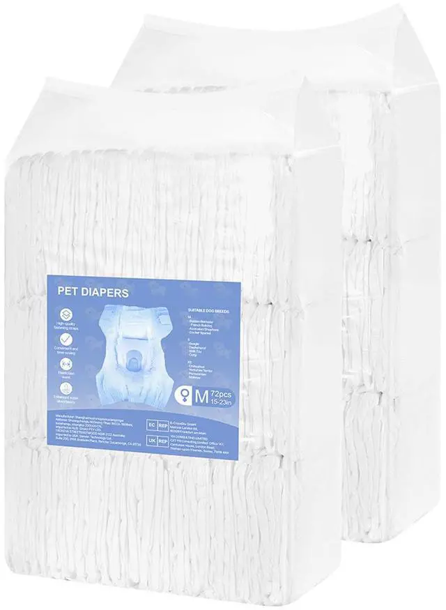 Alt view image 6 of 7 - Disposable Dog Diapers Super Absorbent Female Dog Diapers M Size 144 Count