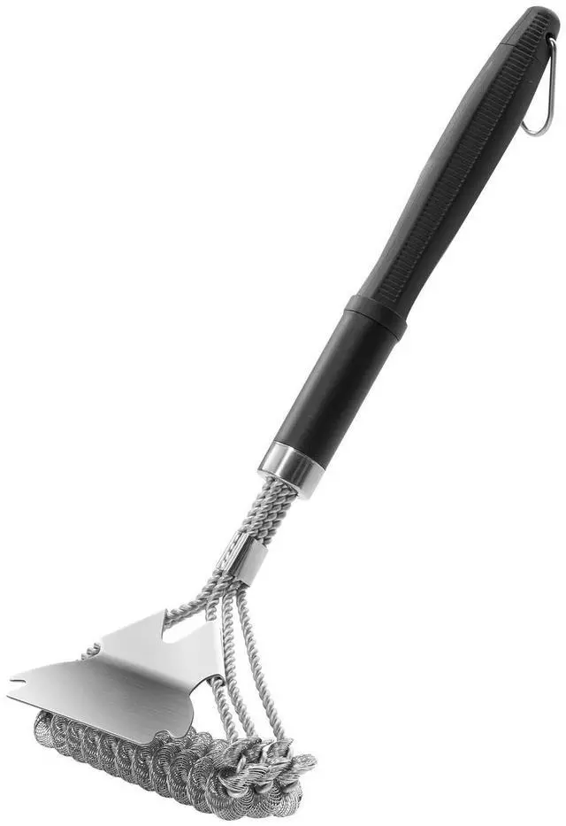 Main image of BBQ Grill Brush and Scraper Stainless Steel Bristle Free Grill Cleaner 17 in